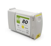 GFJHFDCR 80 cartuccia di inchiostro di ricambio compatibile set con inchiostro colorante per designjet 1050c plus e 1055 cm più stampanti bk c y m 4 colori(80 ink cartridge Y)