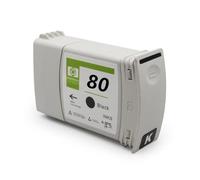 GFJHFDCR 80 cartuccia di inchiostro di ricambio compatibile set con inchiostro colorante per designjet 1050c plus e 1055 cm più stampanti bk c y m 4 colori(80 ink cartridge BK)