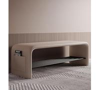GFLCWYP Scarpiera Bassa E Lunga, Panca Portaoggetti Perfetta per Camera da Letto E Panca da Ingresso, Panca per Scarpe Multiuso con Panca Portaoggetti E Panca Letto,Beige,80cm
