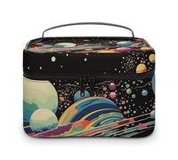 GFLFMXZW Beauty case da viaggio per donne colorate con immagini di stelle colorate borsa per il trucco per borsa grande organizer per trucco borsa per ricezione, immagini colorate a stella, 25 x 18 x