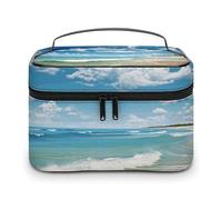 GFLFMXZW Beauty case da viaggio per le donne Sandy Beach Makeup Pouch per borsa grande organizer per trucco borsa per ricevimento, spiaggia sabbiosa, 25 x 18 x 15 cm, borsa cosmetica