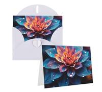 GFLFMXZW Bellissimi biglietti di auguri colorati con stampa floreale, biglietti vuoti con buste, set di biglietti di ringraziamento, biglietti di auguri per tutte le occasioni, 10,2 x 15,2 cm