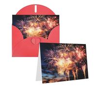 GFLFMXZW Bellissimi biglietti di auguri con stampa di fuochi d'artificio con buste, set di biglietti di ringraziamento per tutte le occasioni, 10,2 x 15,2 cm