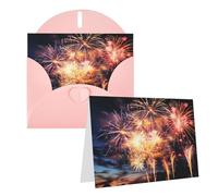 GFLFMXZW Bellissimi biglietti di auguri con stampa di fuochi d'artificio con buste, set di biglietti di ringraziamento per tutte le occasioni, 10,2 x 15,2 cm