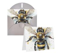 GFLFMXZW Biglietti di auguri con stampa di api ad acquerello, biglietti vuoti con buste, biglietti di ringraziamento per tutte le occasioni, 10,2 x 15,2 cm