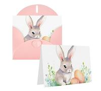 GFLFMXZW Biglietti di auguri con stampa di coniglietto pasquale ad acquerello, biglietti vuoti con buste, set di biglietti di ringraziamento per tutte le occasioni, 10,2 x 15,2 cm
