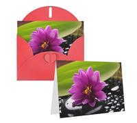 GFLFMXZW Biglietti di auguri con stampa di fiori viola con pietra nera, biglietti di auguri vuoti con buste, biglietti di ringraziamento per tutte le occasioni, 10,2 x 15,2 cm