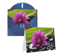 GFLFMXZW Biglietti di auguri con stampa di fiori viola con pietra nera, biglietti di auguri vuoti con buste, biglietti di ringraziamento per tutte le occasioni, 10,2 x 15,2 cm