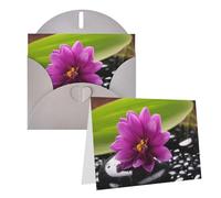 GFLFMXZW Biglietti di auguri con stampa di fiori viola con pietra nera, biglietti di auguri vuoti con buste, biglietti di ringraziamento per tutte le occasioni, 10,2 x 15,2 cm