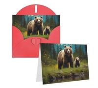 GFLFMXZW Biglietti di auguri con stampa mamma fiume orso biglietti di auguri vuoti con buste set biglietti di ringraziamento biglietti di auguri per tutte le occasioni 10,2 x 15,2 cm