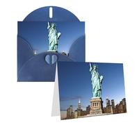 GFLFMXZW Biglietti di auguri con stampa statua della libertà, biglietti di auguri vuoti con buste, biglietti di ringraziamento per tutte le occasioni, 10,2 x 15,2 cm