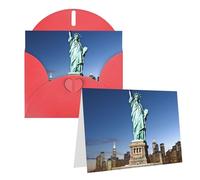 GFLFMXZW Biglietti di auguri con stampa statua della libertà, biglietti di auguri vuoti con buste, biglietti di ringraziamento per tutte le occasioni, 10,2 x 15,2 cm