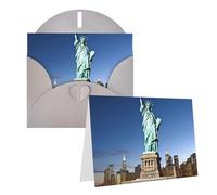 GFLFMXZW Biglietti di auguri con stampa statua della libertà, biglietti di auguri vuoti con buste, biglietti di ringraziamento per tutte le occasioni, 10,2 x 15,2 cm