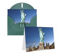 GFLFMXZW Biglietti di auguri con stampa statua della libertà, biglietti di auguri vuoti con buste, biglietti di ringraziamento per tutte le occasioni, 10,2 x 15,2 cm