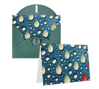 GFLFMXZW Biglietti di auguri vuoti con stampa a pois con gocce d'acqua, con buste, biglietti di ringraziamento per tutte le occasioni, 10,2 x 15,2 cm