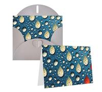 GFLFMXZW Biglietti di auguri vuoti con stampa a pois con gocce d'acqua, con buste, biglietti di ringraziamento per tutte le occasioni, 10,2 x 15,2 cm