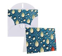 GFLFMXZW Biglietti di auguri vuoti con stampa a pois con gocce d'acqua, con buste, biglietti di ringraziamento per tutte le occasioni, 10,2 x 15,2 cm