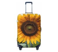 GFLFMXZW Bloom Sunflower - Elegante copertura per valigia, lavabile, elasticizzata, antigraffio, per bagagli da 45,7 a 78,7 cm, Nero , XL