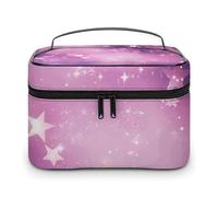 GFLFMXZW Borsa per trucchi da viaggio per donne con motivo a stelle di pesca, borsa per il trucco per borsa grande organizer per il trucco borsa per ricezione, motivo stella pesca, 25 x 18 x 15 cm