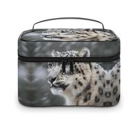 GFLFMXZW Borsa per trucchi da viaggio per donne leopardo delle nevi sacchetto per trucco per borsa grande organizer per trucco borsa per ricevimento, leopardo delle nevi, 25 x 18 x 15 cm, borsa