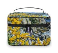 GFLFMXZW Borsa per trucchi da viaggio per donne rocce e spiaggia borsa per trucco per borsa grande organizer per trucco borsa per ricezione, rocce e spiaggia, 25 x 18 x 15 cm, borsa cosmetica