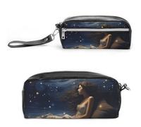 GFLFMXZW Borsa per trucchi da viaggio per donne romantica luna e stelle borsa per trucco per borsa grande organizer per trucco, luna romantica e stelle, 20 x 10 x 5,5 cm, borsa cosmetica