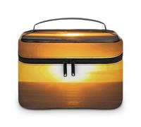 GFLFMXZW Borsa per trucchi da viaggio per donne tramonto Hawaii Beach Makeup Pouch per borsa grande organizer per trucco borsa per ricevimento, tramonto Hawaii Beach, 25 x 18 x 15 cm, borsa cosmetica