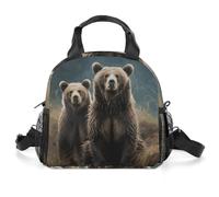 GFLFMXZW Borsa termica per il pranzo per le donne che incontra animali orsi borse per il pranzo per gli uomini scatole per il pranzo riutilizzabili