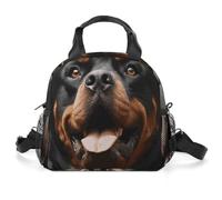 GFLFMXZW Borsa termica per il pranzo per le donne Cool Rottweiler Dog Art Borse per il pranzo per gli uomini Lunch box riutilizzabili