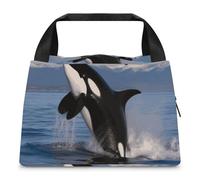 GFLFMXZW Borsa termica per il pranzo per le donne Killer Whale Borse per il pranzo per gli uomini Lunch box riutilizzabili