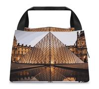 GFLFMXZW Borsa termica per il pranzo per le donne Museo del Louvre a Parigi Borse per il pranzo per gli uomini Lunch box riutilizzabili