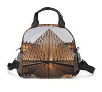 GFLFMXZW Borsa termica per il pranzo per le donne Museo del Louvre a Parigi Borse per il pranzo per gli uomini Lunch box riutilizzabili