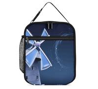 GFLFMXZW Borse per il pranzo isolate per le donne riutilizzabili scatole per il pranzo mulino a vento blu impermeabile Tote Bag Lunch Cooler Bag per il lavoro