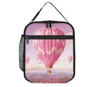 GFLFMXZW Borse per il pranzo isolate per le donne riutilizzabili scatole per il pranzo rosa mongolfiera impermeabile Tote Bag Lunch Cooler Bag per il lavoro