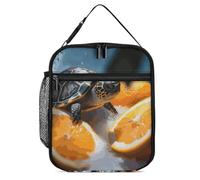 GFLFMXZW Borse per il pranzo isolate per le donne riutilizzabili scatole per il pranzo tartarughe emergenti dalle arance borsa tote impermeabile borsa termica per il pranzo per il lavoro