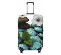 GFLFMXZW Cobblestone Zen Flowers Copertura per valigie, elegante, lavabile, elasticizzata, antigraffio, per bagagli da 45,7 a 78,7 cm, Nero , XL