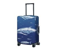 GFLFMXZW Copertura elastica per bagagli da viaggio, con balena blu, copertura protettiva per bagagli, antigraffio, decorativa, per adulti (45,7 - 81,3 cm), Nero , S
