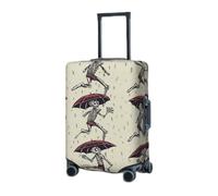 GFLFMXZW Copertura elastica per bagagli da viaggio, con scheletro che danza con ombrello, copertura protettiva per bagagli da viaggio, antigraffio, copertura decorativa per adulti (45,7-81,3 cm), Nero