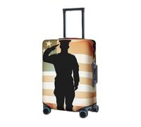 GFLFMXZW Copertura elastica per bagagli da viaggio, con soldato di ringraziamento, copertura protettiva per bagagli, antigraffio, decorativa, per adulti (45,7-81,3 cm), Nero , XL