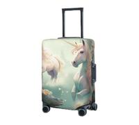 GFLFMXZW Copertura elastica per bagagli da viaggio, con unicorni, protezione per bagagli da viaggio, antigraffio, copertura decorativa per adulti (45,7-81,3 cm), Nero , M