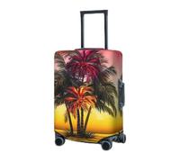 GFLFMXZW Copertura elastica per bagagli da viaggio, copertura per valigia, con fiori tropicali, palme, copertura protettiva per bagagli da viaggio, antigraffio, copertura decorativa per adulti