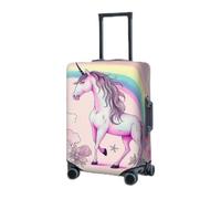 GFLFMXZW Copertura elastica per bagagli da viaggio, copertura per valigia, motivo unicorno rosa, arcobaleno, copertura protettiva per bagagli, antigraffio, copertura decorativa per adulti (45,7-81,3