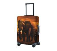 GFLFMXZW Copertura elastica per bagagli da viaggio, copertura per valigie con elefanti al tramonto per genitori e figli, copertura protettiva per bagagli da viaggio, antigraffio, copertura decorativa