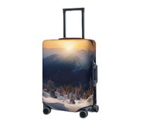 GFLFMXZW Copertura elastica per bagagli da viaggio, copertura per valigie con tramonto invernale e montagne, copertura protettiva per bagagli da viaggio, antigraffio, copertura decorativa per adulti
