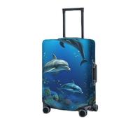 GFLFMXZW Copertura elastica per bagagli da viaggio, copertura protettiva per bagagli con delfini del mondo, copertura protettiva per bagagli da viaggio, antigraffio, copertura decorativa per adulti