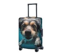 GFLFMXZW Copertura elastica per bagagli da viaggio, copertura protettiva per bagagli subacquea per cani, copertura protettiva per bagagli da viaggio, antigraffio, copertura decorativa per adulti