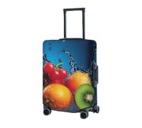 GFLFMXZW Copertura elastica per valigie da viaggio, con gocce d'acqua, frutta, copertura protettiva per bagagli, antigraffio, decorativa, per adulti (45,7-81,3 cm), Nero , M
