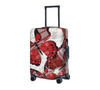 GFLFMXZW Copertura elastica per valigie da viaggio, motivo cuore rosso, farfalla, San Valentino, copertura protettiva per bagagli da viaggio, antigraffio, copertura decorativa per adulti (45,7-81,3