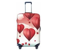 GFLFMXZW Copertura per bagagli con palloncino a forma di cuore romantico, elegante, lavabile, elasticizzata, antigraffio, per bagagli da viaggio da 45,7 a 78,7 cm, Nero , S