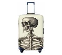 GFLFMXZW Copertura per bagagli con scheletro umano, elegante, lavabile, elasticizzata, antigraffio, per bagagli da viaggio da 18 a 31 pollici, Nero , L